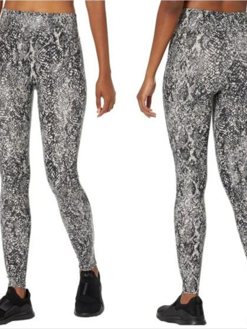 SPANX Black & White Snake Print Leggings
